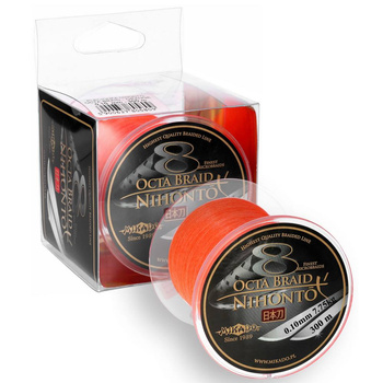 Plecionka Mikado Nihonto Octa Braid 300m 0.10mm 7.75kg FLUO ORANGE Z25O-010