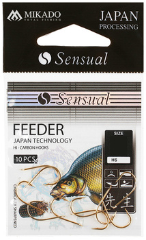 Haczyki Mikado Sensual Feeder #10 10 szt. GOLD HS9109-10G