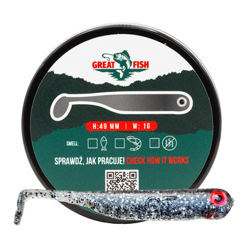 Great Fish GF1 49mm 1g No Scent GLITTER GRAPHITE 10szt.