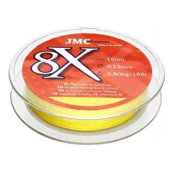 Plecionka JMC ośmiosplotowa 8X 0.15mm 150m 6,80kg ŻÓŁTA