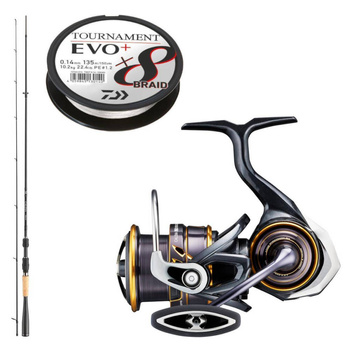 Zestaw na pstrąga Wędka Daiwa Caldia SS 2,10m 4-18g + Daiwa 22 Caldia MQ LT 3000-CXH + plecionka