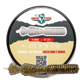 Great Fish GF2 Leech Shrimp Scent 60mm 1,8g BLACK&GOLD 10szt.