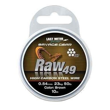 Linka nierdzewna Savage Gear Raw 49 Uncoated średnica 0,54mm 23kg 10m nr art. 54894