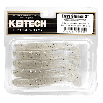 Keitech Easy Shiner 3'' 7,5cm 2g 370S CLEAR SILVER GLOW 10szt - op.
