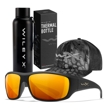 Okulary WileyX Omega CAPTIVATE BRONZE MIRROR + Czapka + Termos