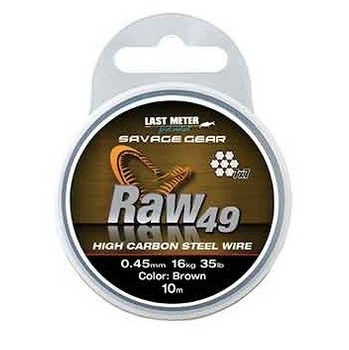 Linka nierdzewna Savage Gear Raw 49 Uncoated średnica 0,45mm 16kg 10m nr art. 54893
