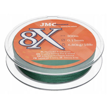 Plecionka JMC ośmiosplotowa 8X 0.15mm 300m 6,80kg ZIELONA