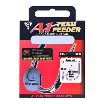 Haczyki z przyponem Gamakatsu A1 Team Feeder Fine Feeder #14 0,14mm 100cm 10 szt. NS BLACK 180042-1400-14