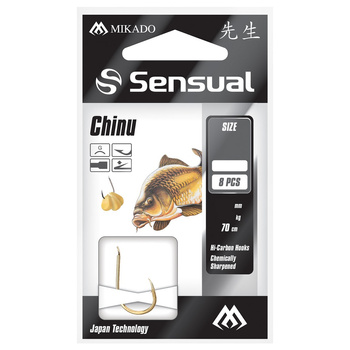 Haczyki z przyponem Mikado Sensual Chinu #2 G 0.25mm 70cm 8szt. HP10024-2G-025