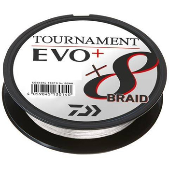 Plecionka Daiwa Tournament X8 BRAID EVO+ 270m 0,12mm 8,6kg WHITE 12763-112