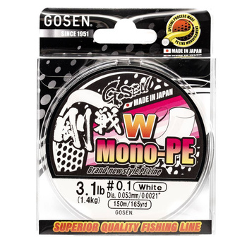 Plecionka Japońska Gosen W Mono PE #0.1 1,4kg 150m WHITE PWMO150W01