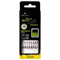 Haczyki bezzadziorowe z przyponem Mikado Method Feeder MF13B z igłą #6 DB 0.16mm 10cm 8szt. HMFB213BI-6