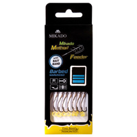 Haczyki z przyponem Mikado Method Feeder MARUSEIGO z gumką #12 BN 0,12mm 10cm 8szt. HMFB211G-12