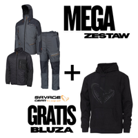 Zestaw Kombinezon Savage Gear Thermo Guard XXL + Bluza z kapturem Jaw Hoodie XL Black GRATIS!