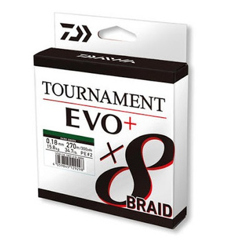 Plecionka Daiwa Tournament X8 BRAID EVO+ 135m 0.16mm 12.2kg DARK GREEN 12760-016