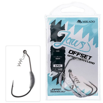 Hak Offsetowy Mikado Jaws z wkrętem i obciążeniem 7g #4/0 3szt HJA04-4/0-7.0