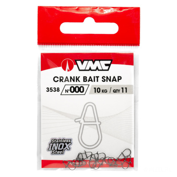 Agrafka VMC 3538BN Crank Bait Snap #000 10kg 11szt AVM290172