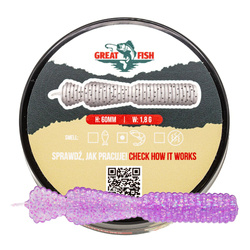 Great Fish GF2 Leech Shrimp Scent 60mm 1,8g  GLITTER LIGHT PURPLE 10szt.