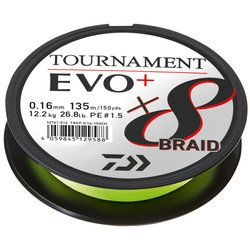 Plecionka Daiwa Tournament X8 BRAID EVO+ 135m 0.10mm 6.7kg CHARTREUSE 12761-010