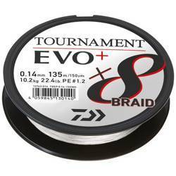 Plecionka Daiwa Tournament X8 BRAID EVO+ 135m 0.12mm 8.6kg WHITE 12763-012