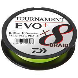 Plecionka Daiwa Tournament X8 BRAID EVO+ 135m 0.16mm 12.2kg CHARTREUSE 12761-016
