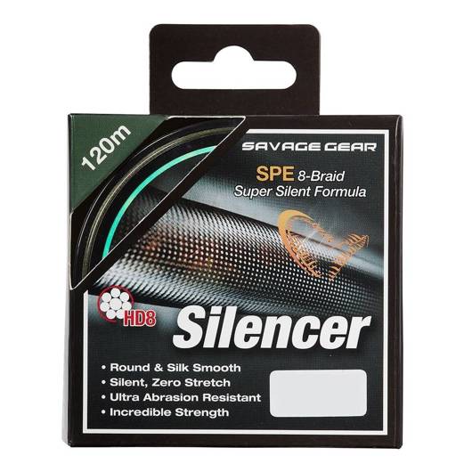 Plecionka Savage Gear HD8 Silencer Braid 120m 0,12mm 6,3kg GREEN 54808